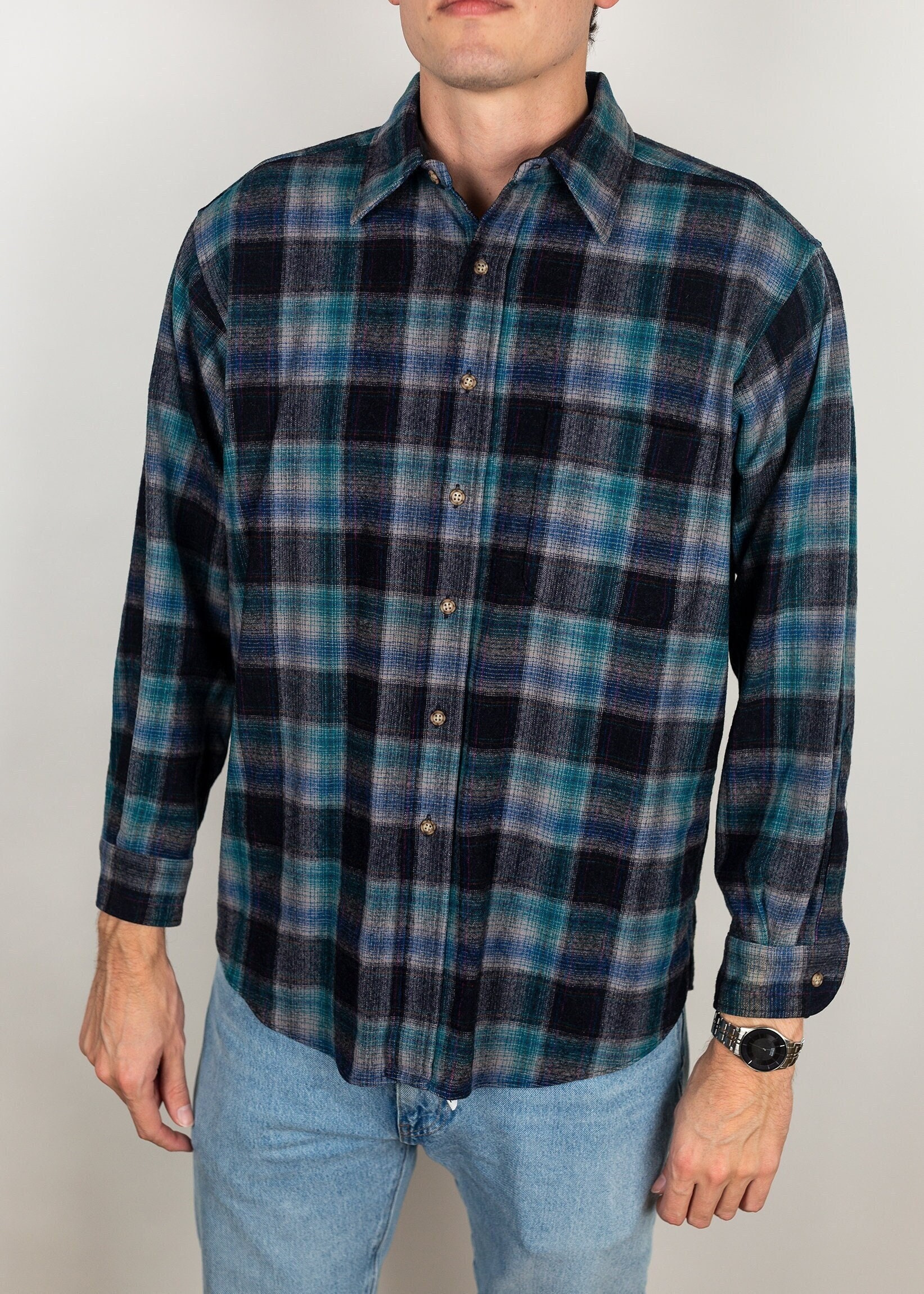 SHIPPING FOR Pendleton Mens 15.5 Wool Shirt Plaid Button Down Outdoor SHIPPING FOR Pendleton Mens 15.5 Wool Shirt Plaid Button Down Outdoor
