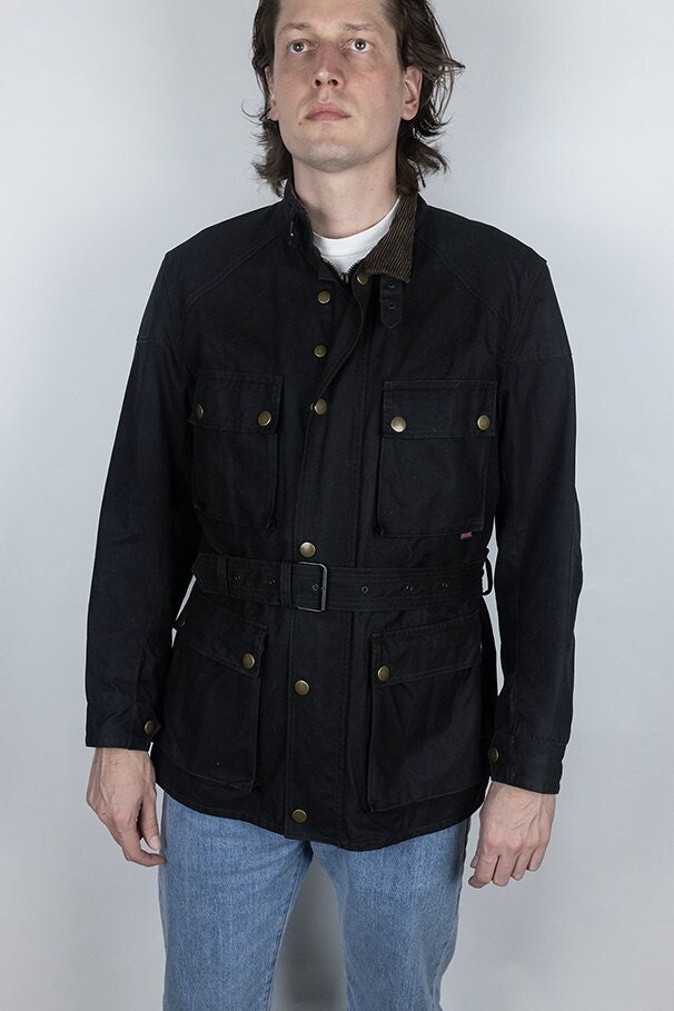 Vintage Belstaff Roadmaster Waxed Cotton Belted Motorcycle Trials