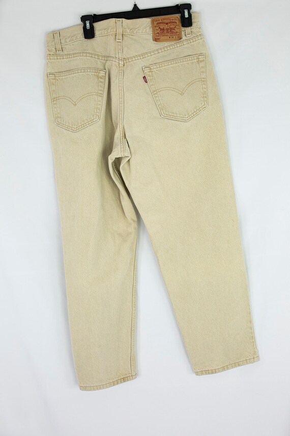 Vintage 90s Levi's 550 Red Tab Khaki Relaxed Fit Jeans 36 X
