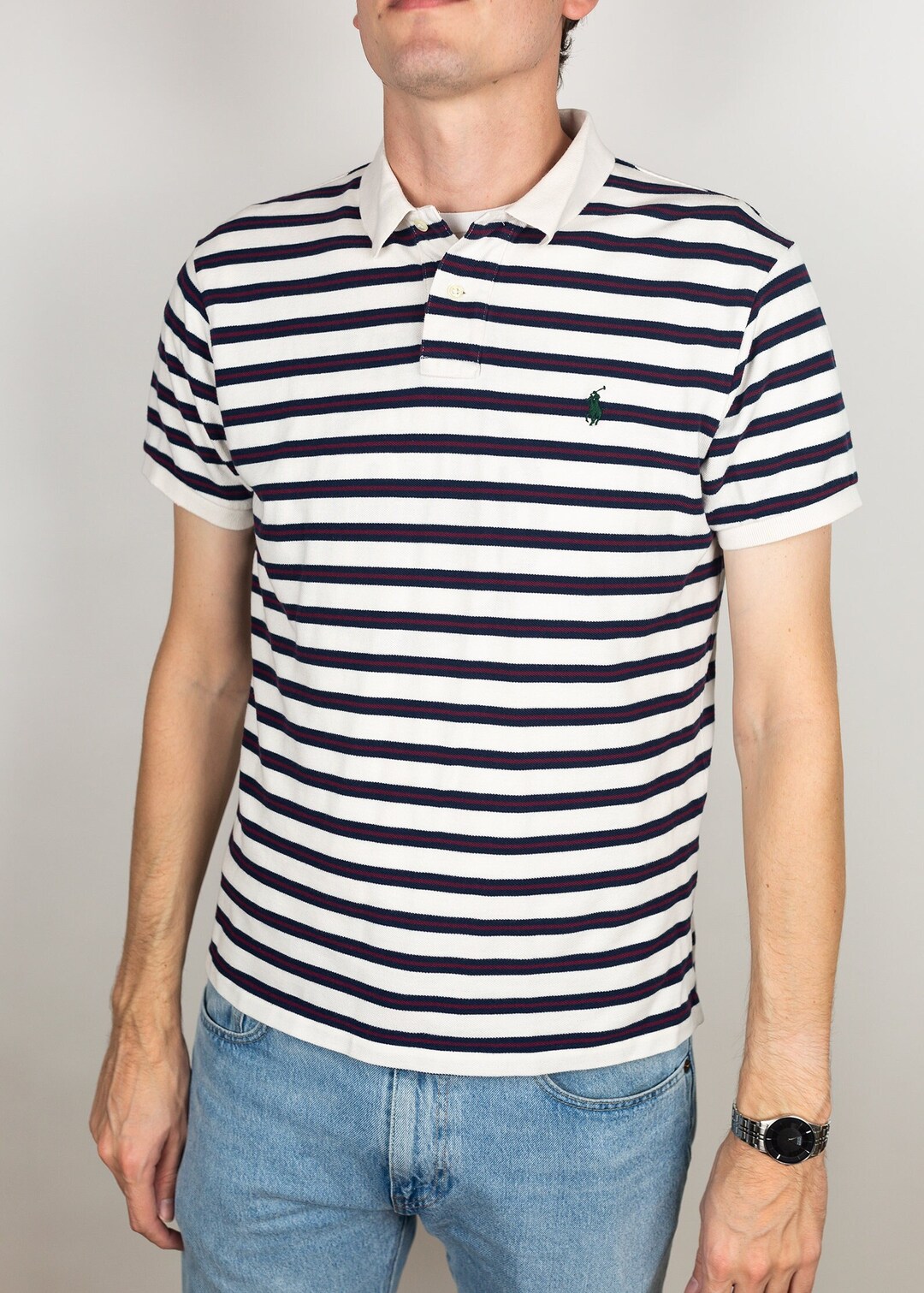 Vintage 90s Y2K Polo Ralph Lauren Horizontal Nautical Stripe