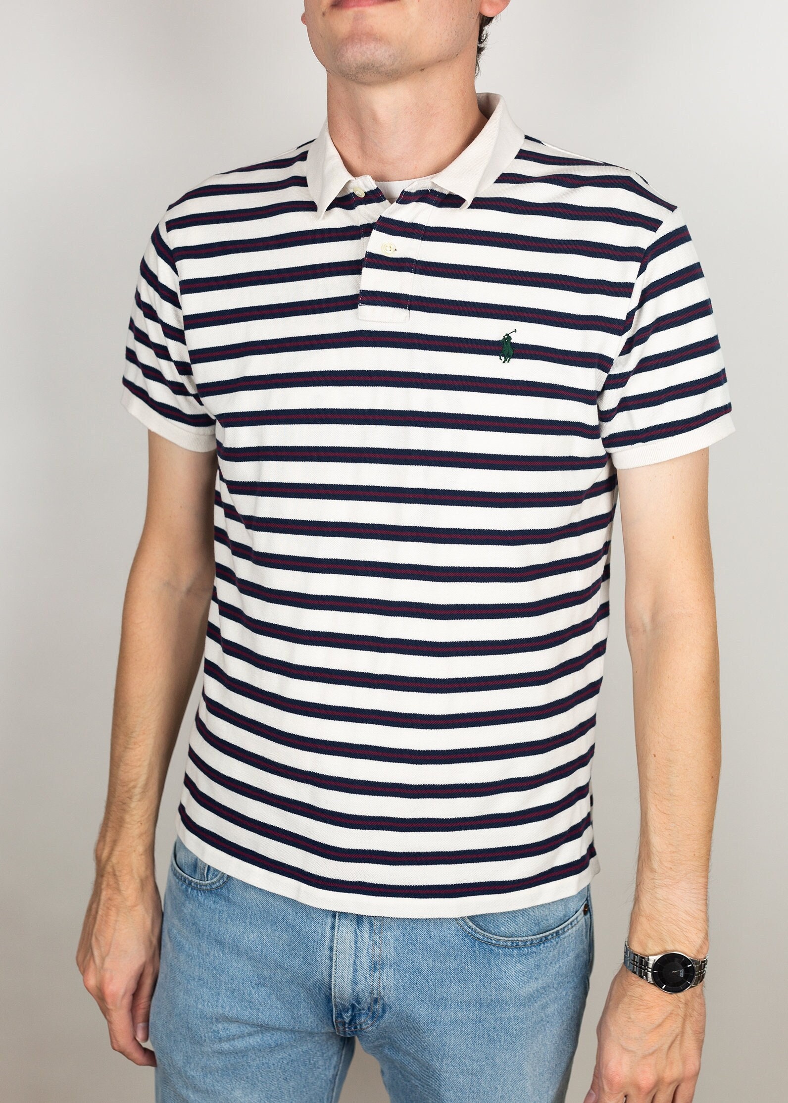 Vintage 90s Y2K Polo Ralph Lauren Horizontal Nautical Stripe