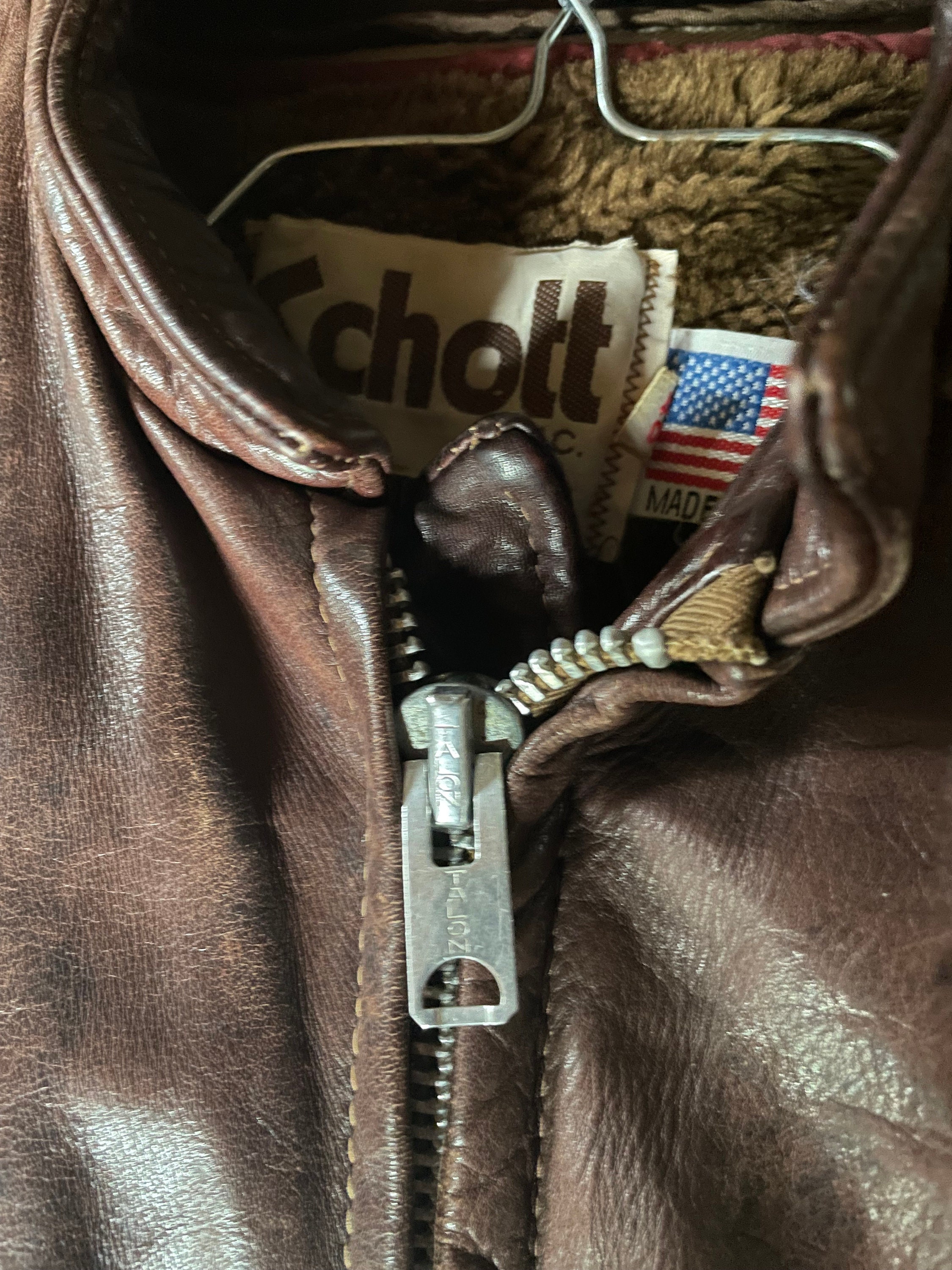 Vintage Schott 141 Cowhide Leather Cafe Racer Motorcycle Jacket
