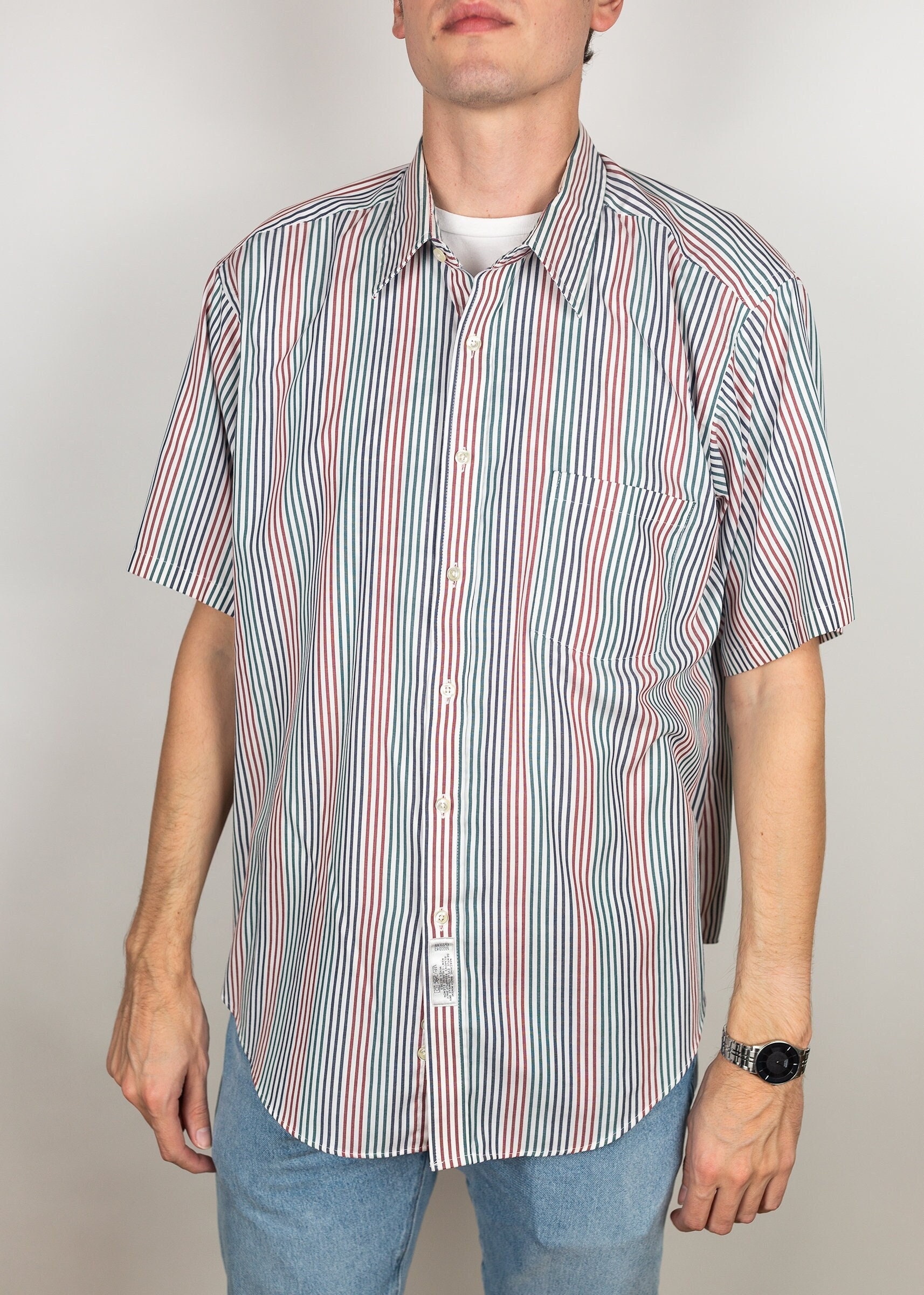 ベスト・ジレ Luxury Street Wear inflation vintage best wool unisexual Vintage 90s Y2K Geoffrey Beene Multicolor Nautical Stripe