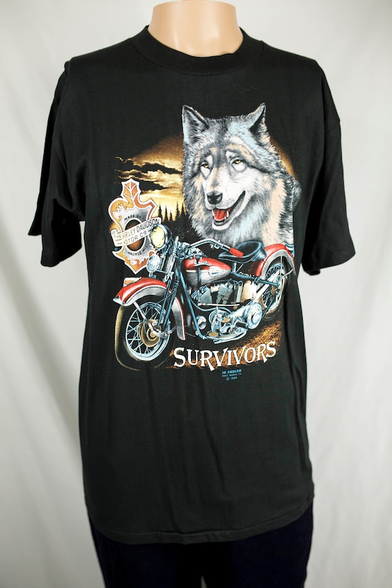 90s Harley Davidson 3D Emblem WOLF スウェット