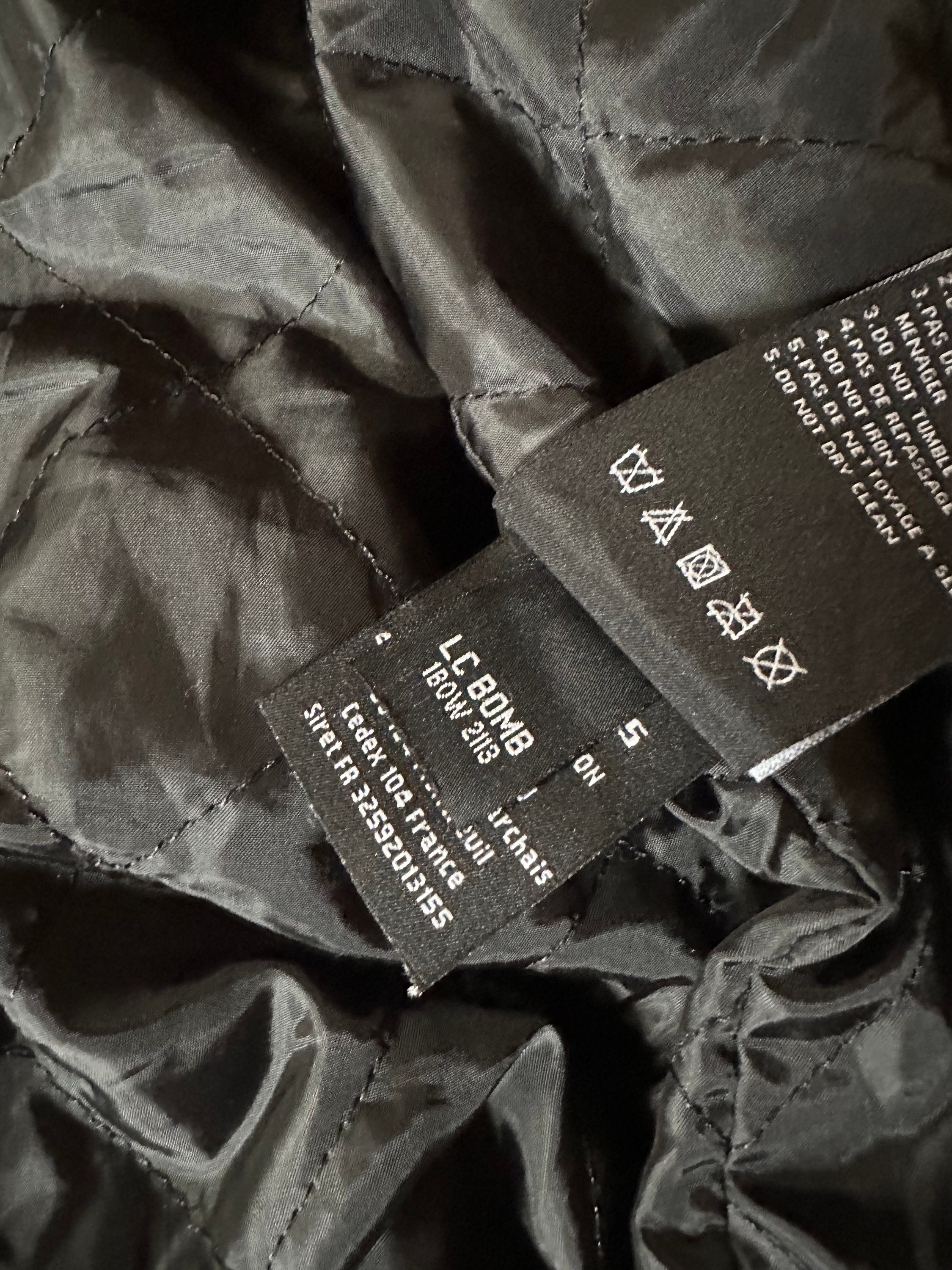 Vintage Y2K Schott MA-1 Leather Lambskin Black Bomber Flight