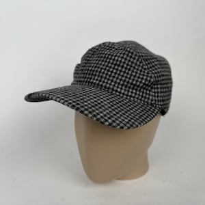 Vintage Pendleton ulljaktmössa med öronlappar storlek L grå svart rutig