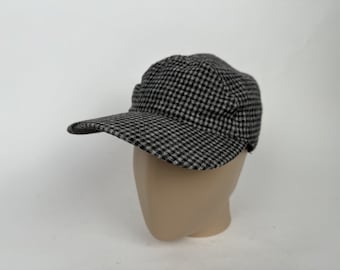 Vintage Pendleton Wool Hunting Hat With Earpatch Rozmiar L Szary Czarny Kratka