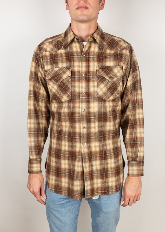 Vintage 80s Pendleton High Grade Western Wear Wool Shirt Plaid