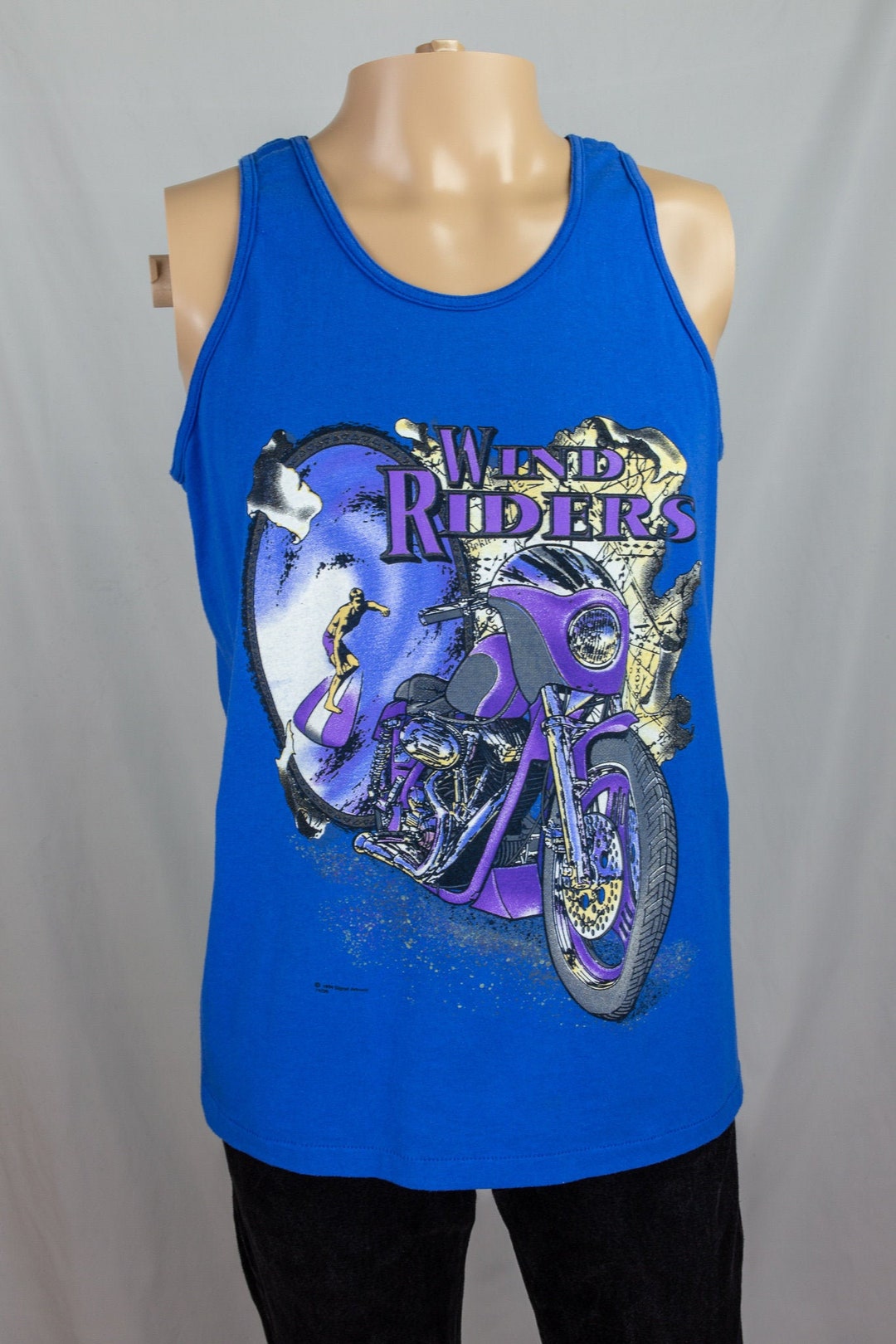 Vintage 90s Signal Sports Wind Riders Surfing Motorcycle Tank Top Size L  Made in USA -  Canada