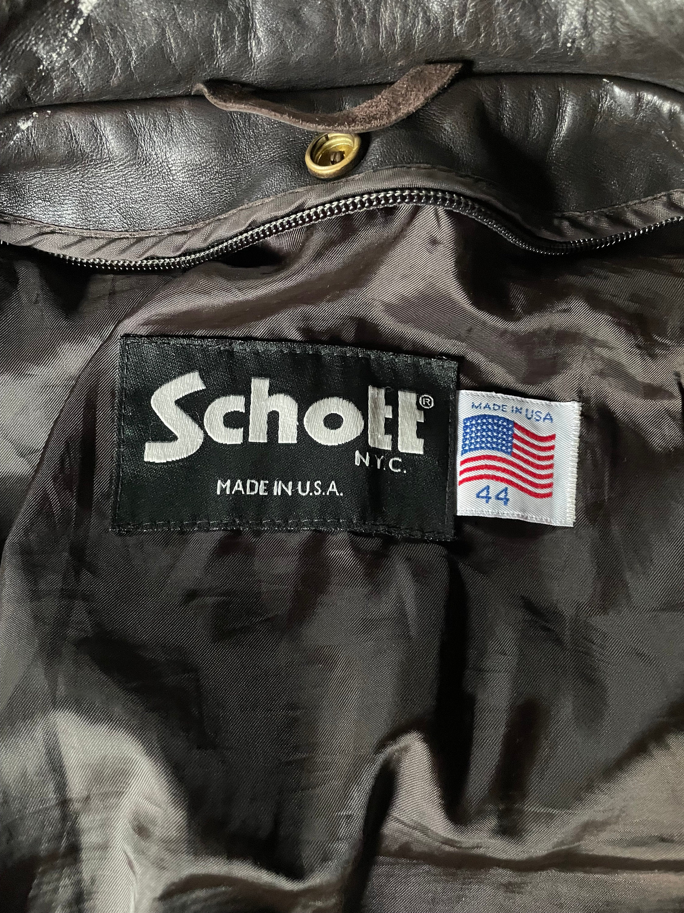 SCHOTT フライトジャケット ヴィンテージ Schott 184SM 牛革 ダークチョコレートブラウン ボンバー