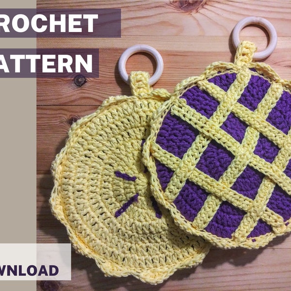 Crochet Pattern | Rustic Lattice Pie and Vented Pie |Set of Two