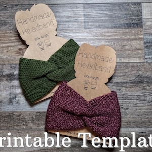 Modello tag fascia per capelli disordinati / modello Word modificabile e download di file PNG