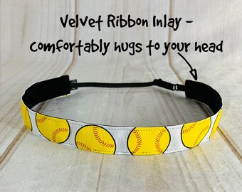 Softball Headband – Adjustable Nonslip Athletic Hairband for Kids, Adults