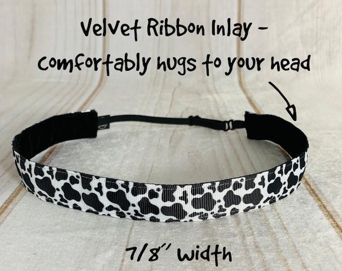 Adjustable COW Headband, DALMATION Headband, Top Knot Headband, Twisted Headband, Turban Headband, Wide Headband, Nurse Button Headband