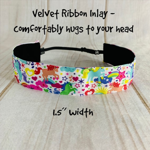 1.5" UNICORN Headband / Gift for Tween / Adjustable Nonslip Headband / Button Headband Option by Busy Bee Headbands