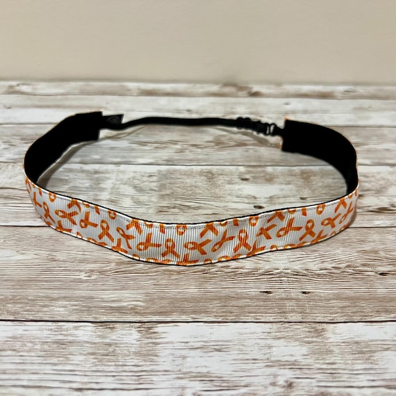 Orange Ribbon Cancer Awareness Headband: Adjustable, Nonslip