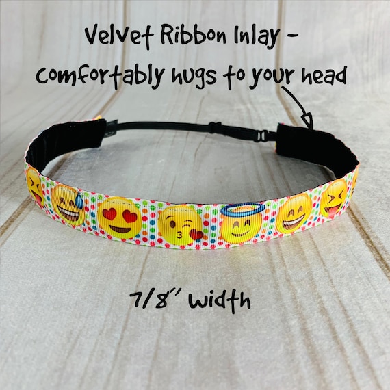Emoji Headband, Adjustable Nonslip Workout Headband