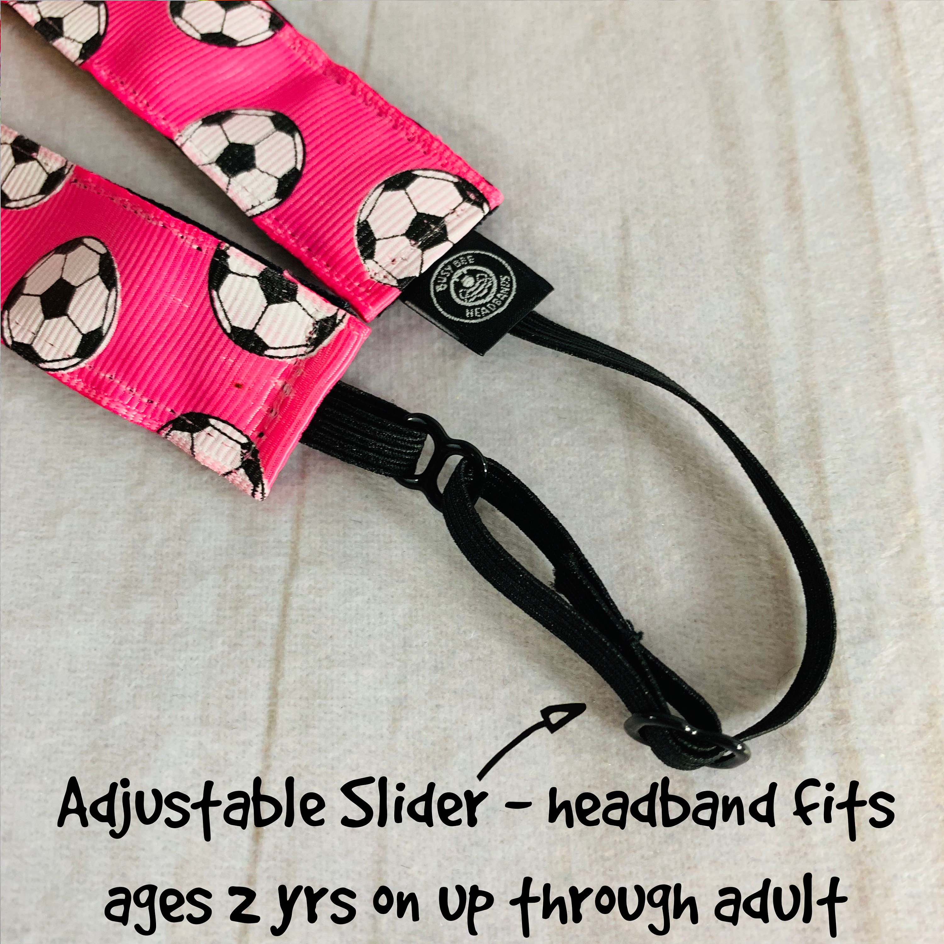 7/8 PINK SOCCER Headband / Gift for Soccer Player / Adjustable Nonslip