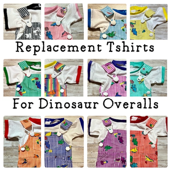 DOLL SHIRT for Dinosaur DINO Overalls for 16” Cabbage Patch Kids