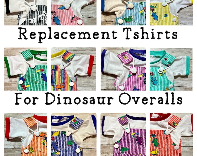 DOLL SHIRT for Dinosaur DINO Overalls for 16” Cabbage Patch Kids