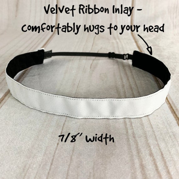 7/8 SOLID WHITE Headband / Plain Headband / Adjustable | Etsy