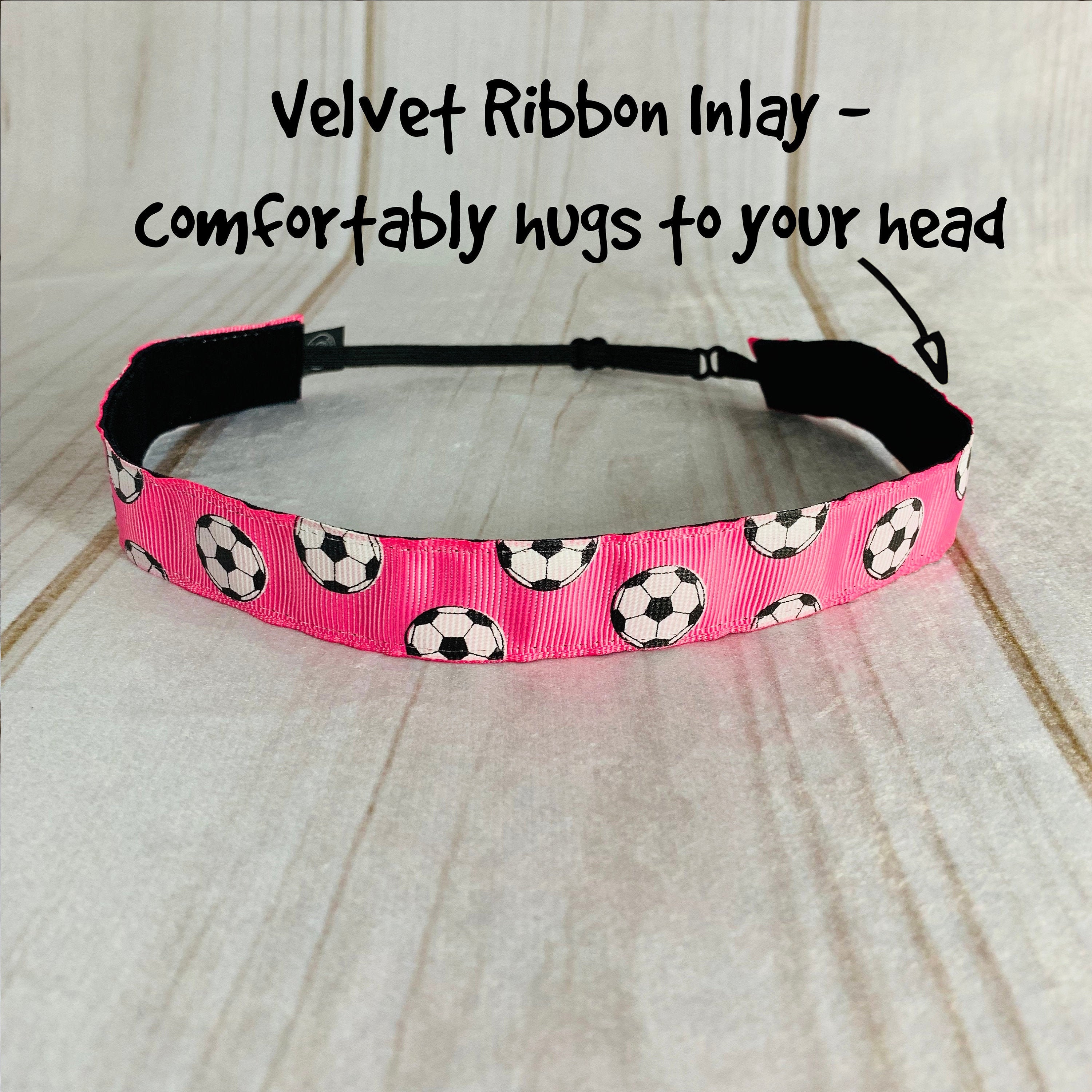 7/8 PINK SOCCER Headband / Gift for Soccer Player / Adjustable Nonslip