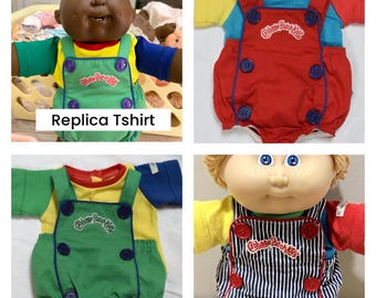DOLL Color Block TSHIRTS for Button Romper fits 16” Cabbage Patch Kids