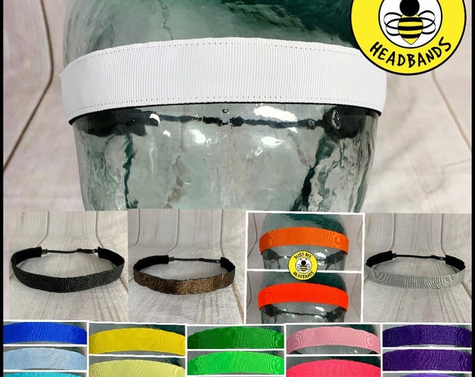 Adjustable Nonslip Headband – Solid Black, Athletic Fit for Kids Adults