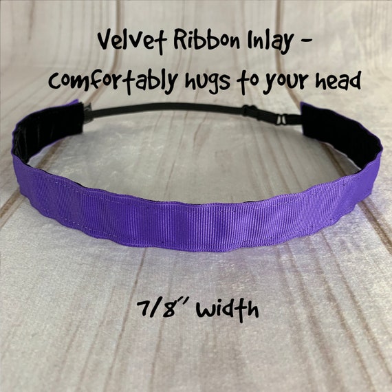 Purple Nonslip Headband, Adjustable Workout Hairband