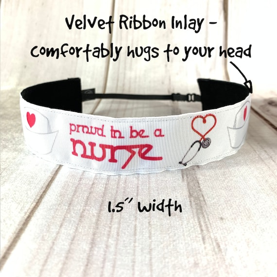 Proud Nurse Headband: 1.5", Adjustable, Nonslip