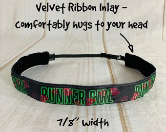 Diadema "RUNNER GIRL" de 1 pulgada, ajustable y antideslizante (para niños y adultos) de Busy Bee Headbands