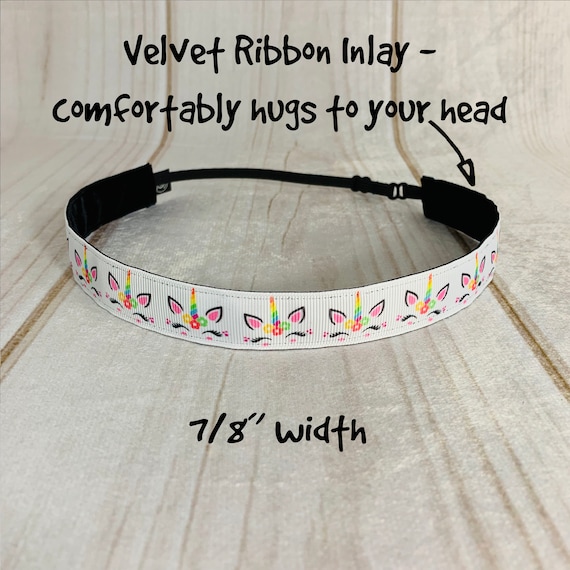 7/8" UNICORN Headband / Fantasy Unicorn Lover Gift / Adjustable Nonslip Headband / Button Headband Option by Busy Bee Headbands