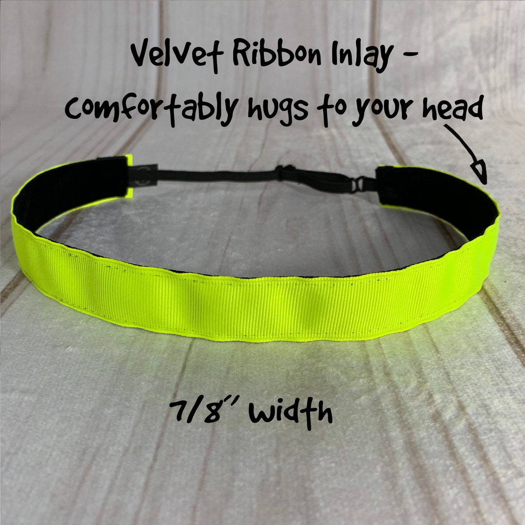 7/8neon YELLOW Headband / Light Yellow Neon Sunflower Workout Fitness