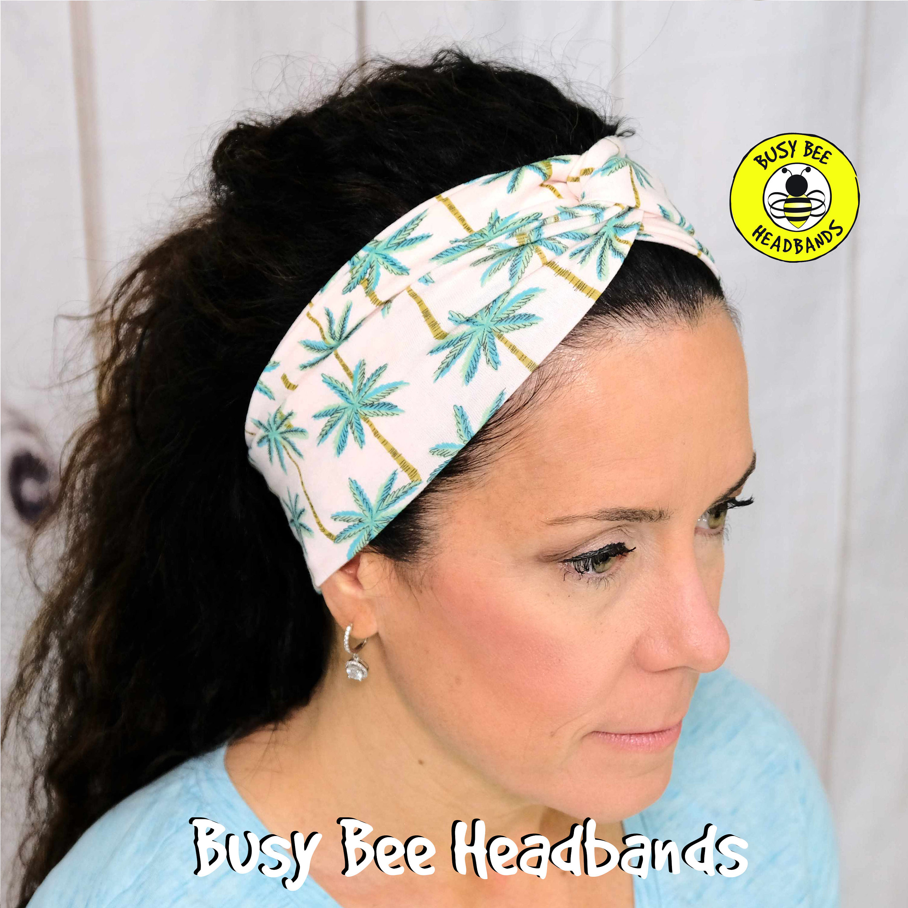 PALM TREES Headband / Twisted Turban Headband / Top Knot Headband