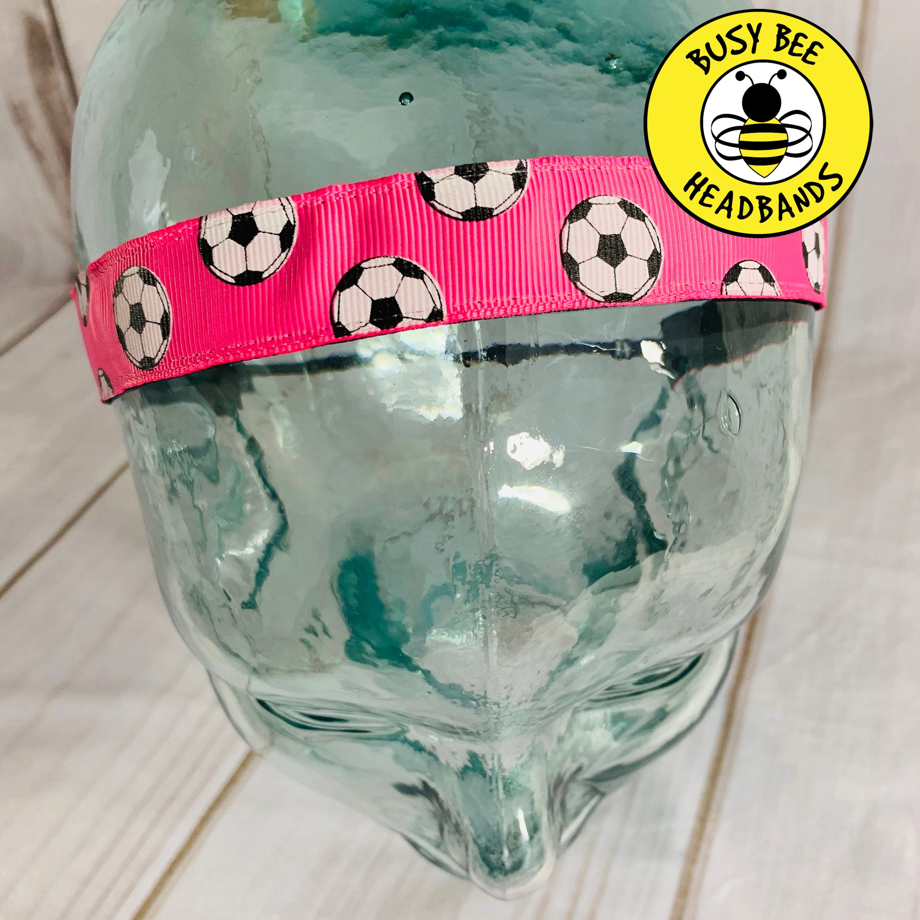 7/8 PINK SOCCER Headband / Gift for Soccer Player / Adjustable Nonslip