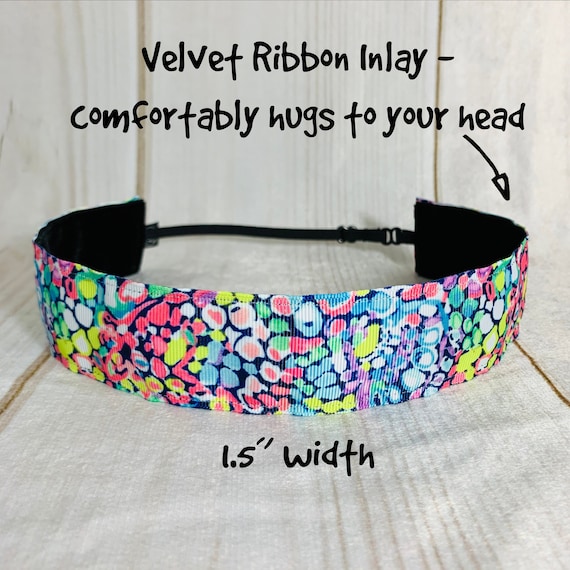Floral Nonslip Headband, Lilly Inspired Adjustable Fitness Headband