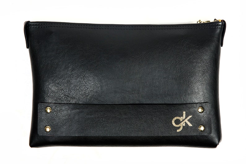 GK Handmade PU Vegan Leather Clutch Bag Handbag Women Purse image 2