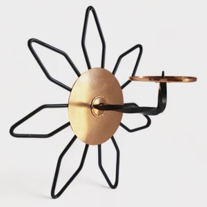 Wall candlestick copper and metal flower shape