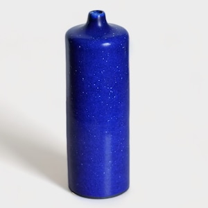 Blue vintage vase by Albert Kiessling, German vase H 21 cm