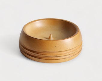 Runder Vintage-Kerzenhalter aus Holz