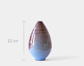 Vintage Brown and Blue Ceramic Vase