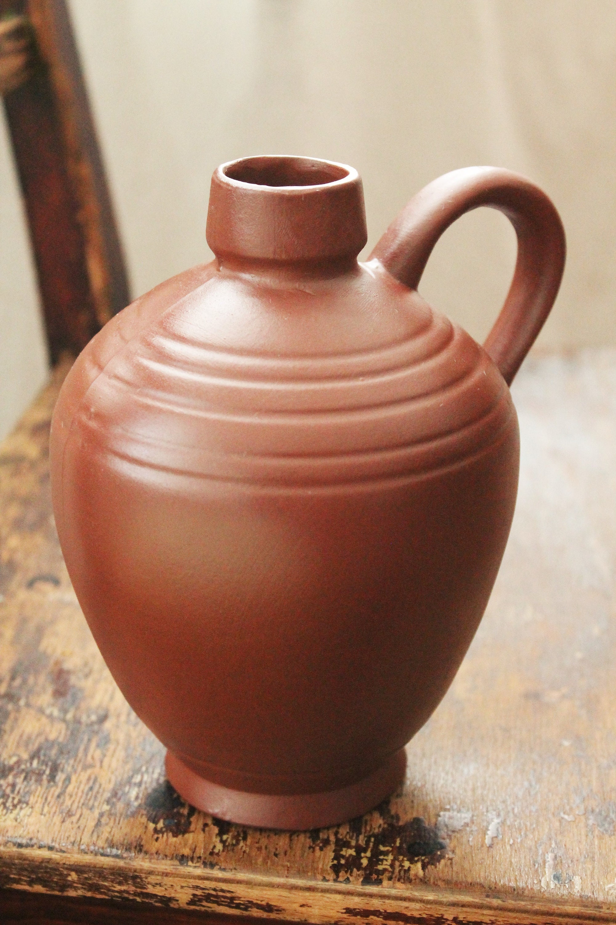 Terracotta clay vase vintage vase Etsy