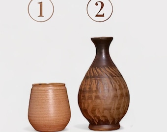 Terracotta vases, vintage vase, clay vases, terracotta bulb vases, vases set, clay vase, vintage vases, GDR vases, German vases