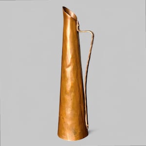 Vintage modern Copper Vase with handle, Mid-Century Modern, vintage home decor