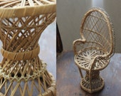 Rattan doll armchair, wicker chair