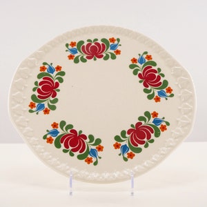 Vintage ceramic cake serving plate, DDR design HEIKE
