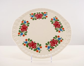 Vintage ceramic cake serving plate, DDR design HEIKE