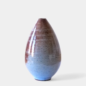 Vintage Brown and Blue Ceramic Vase – Classic Deco