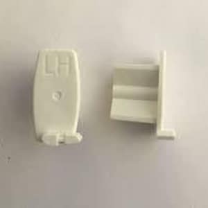 Pair of perfect fit white roller blind end caps