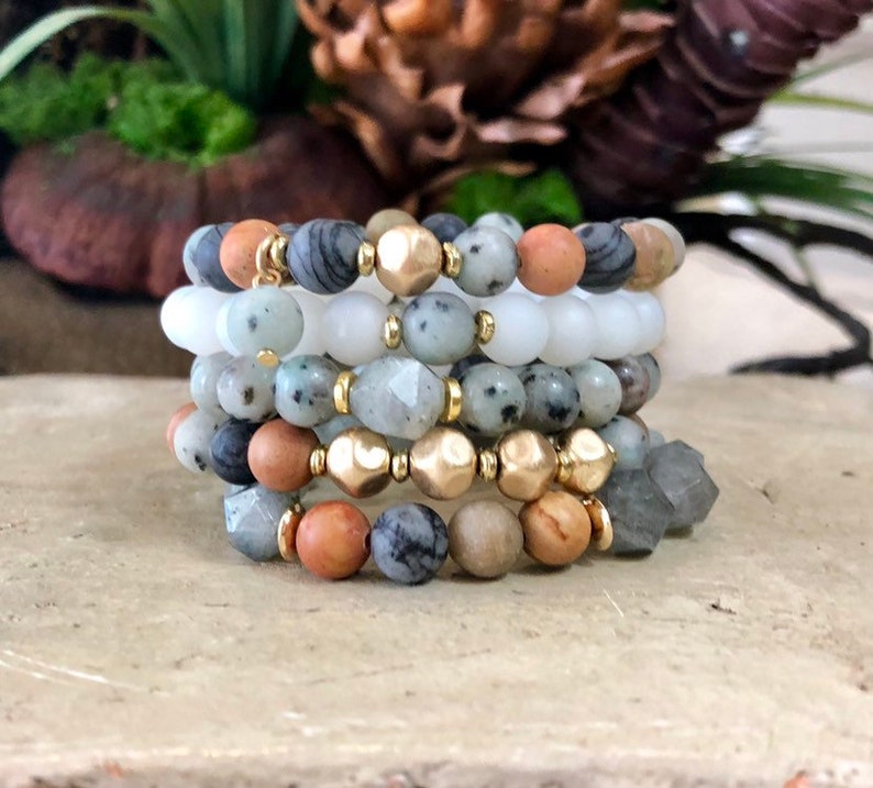 Matte Amazonite Bead Bracelet Amazonite Stretch Bead Etsy